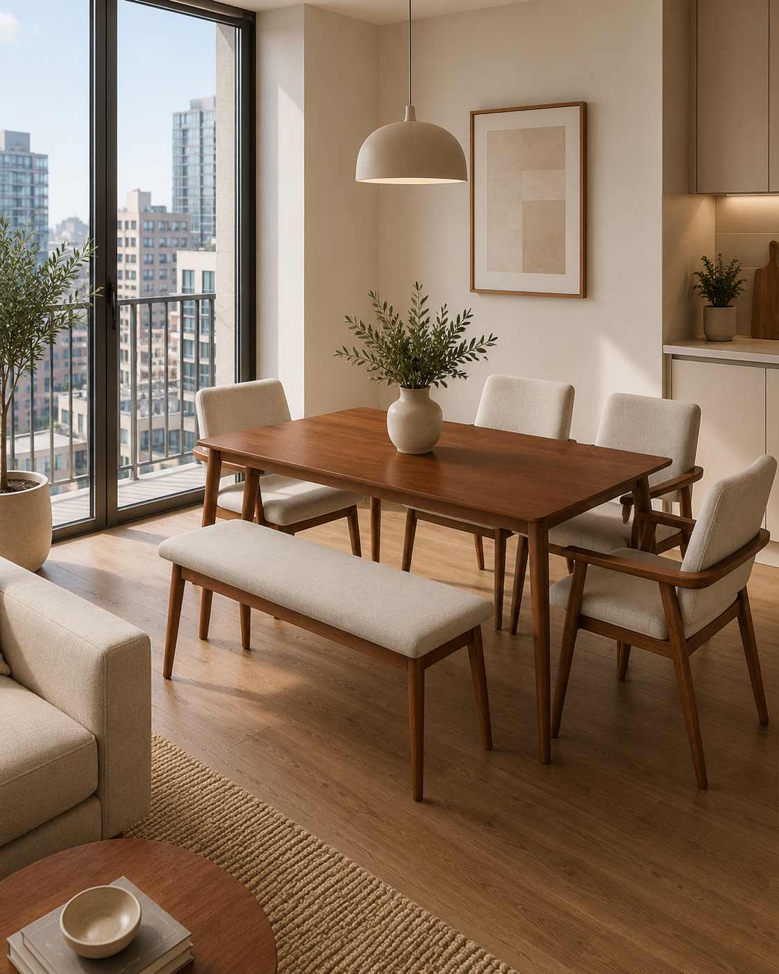 Comedor Menta para 6 Personas con Banco