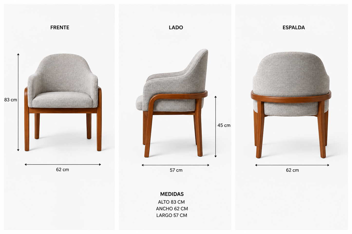 Silla Colomos | Silla para Comedor de Madera Natural