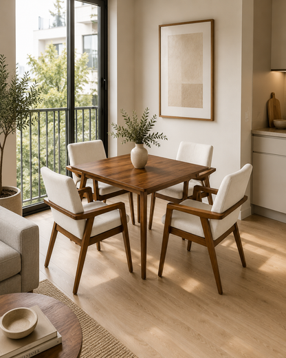 Comedor Faro para 4 Personas en Madera de Parota Natural