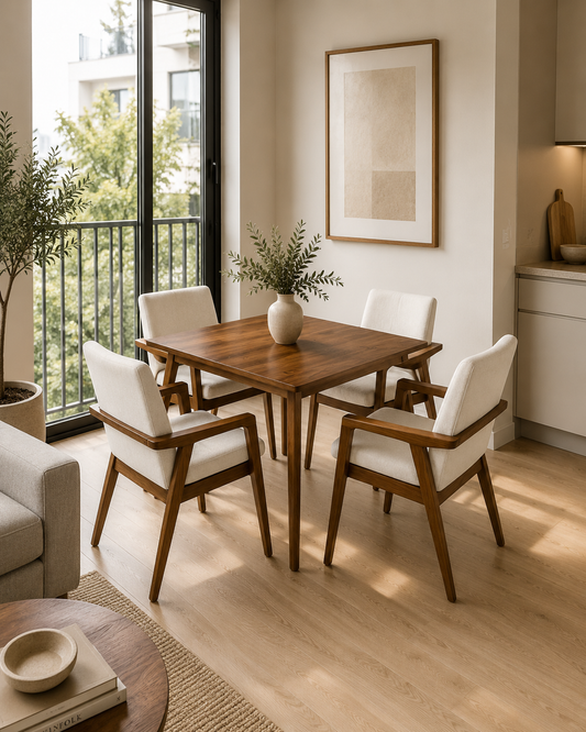 Comedor Faro para 4 Personas en Madera de Parota Natural