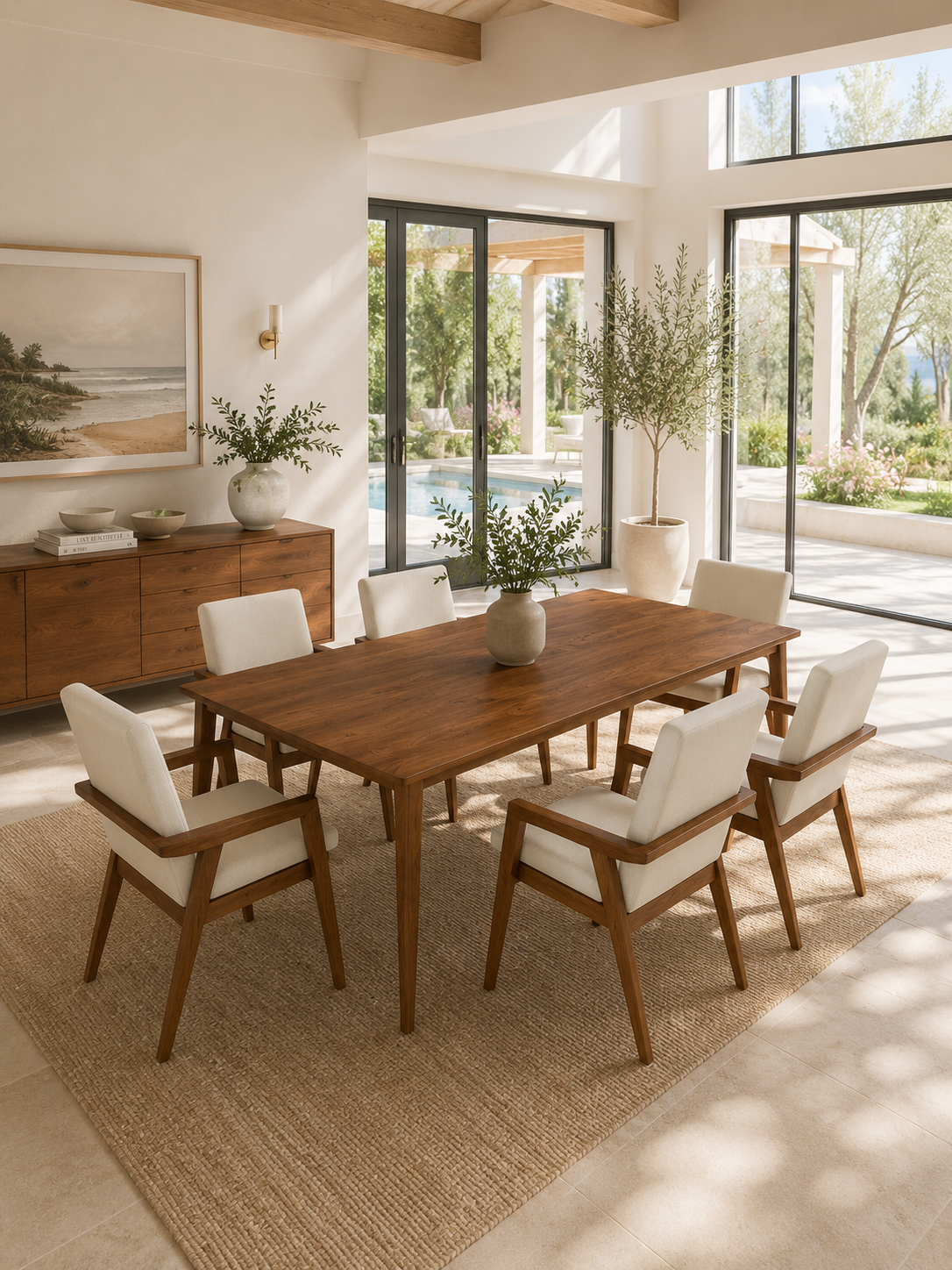 Comedor Faro para 6 Personas en Madera de Parota Natural