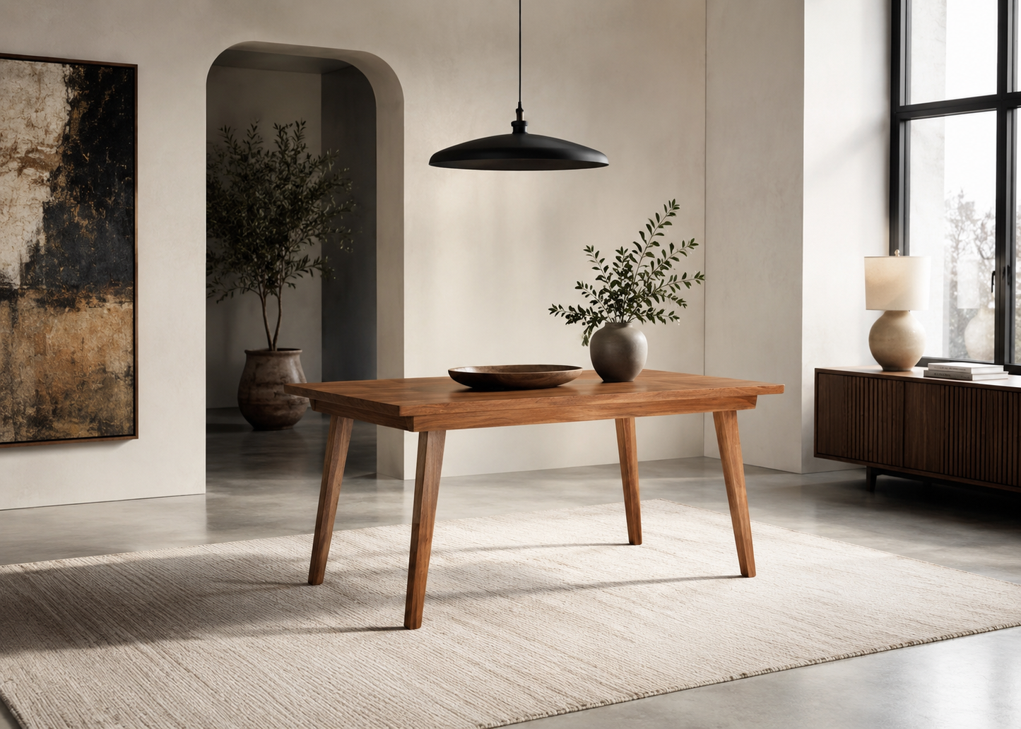 Mesa Faro de Madera Natural | Comedor Moderno