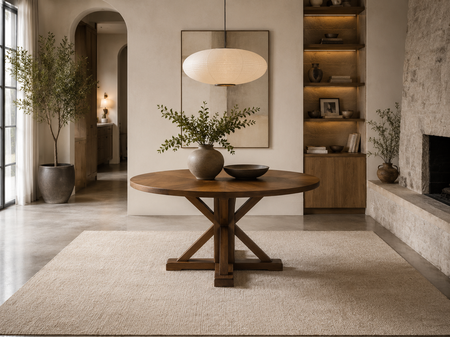 Mesa Cardif de Madera Natural | Comedor Moderno