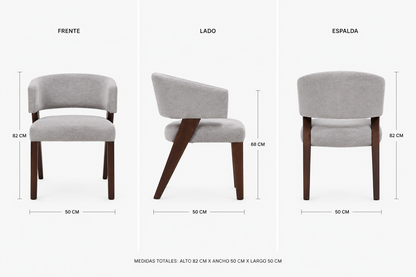 Silla Agra | Silla para Comedor de Madera Natural