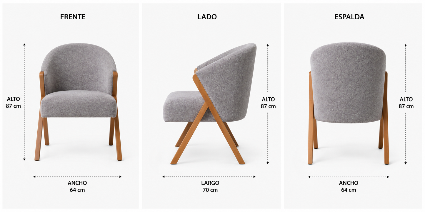 Silla Terranova | Silla para Comedor de Madera Natural