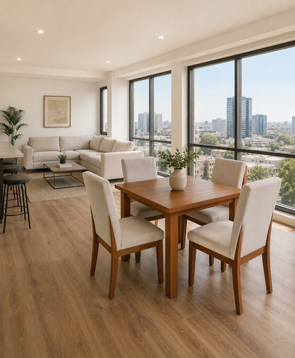 Comedor Oslo de Madera | Diseño Escandinavo para 4 Personas